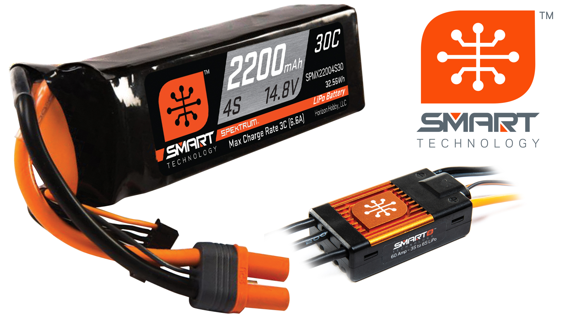 Spektrum SMART LiPo battery and AVIAN ESC. Products not included