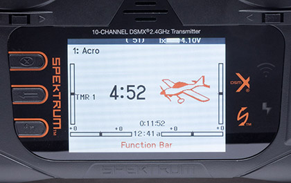 LARGE 3.2 INCH COLOR DISPLAY for the Spektrum NX10+ 20-Channel DSMX Transmitter