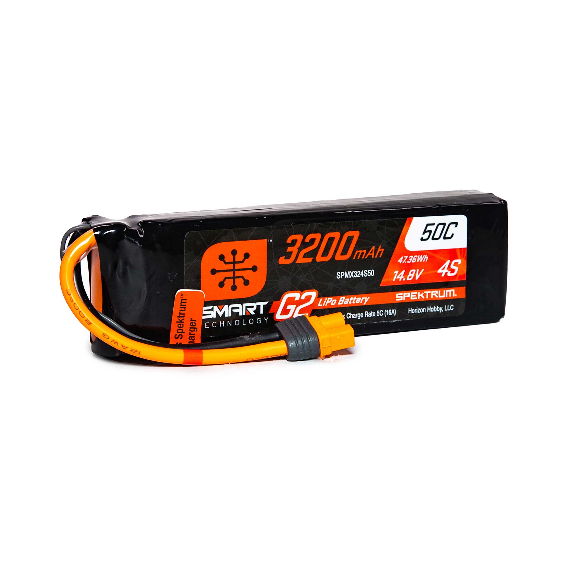 14.8V 3200mAh 4S 50C Smart G2 LiPo Battery: IC3 | Spektrum