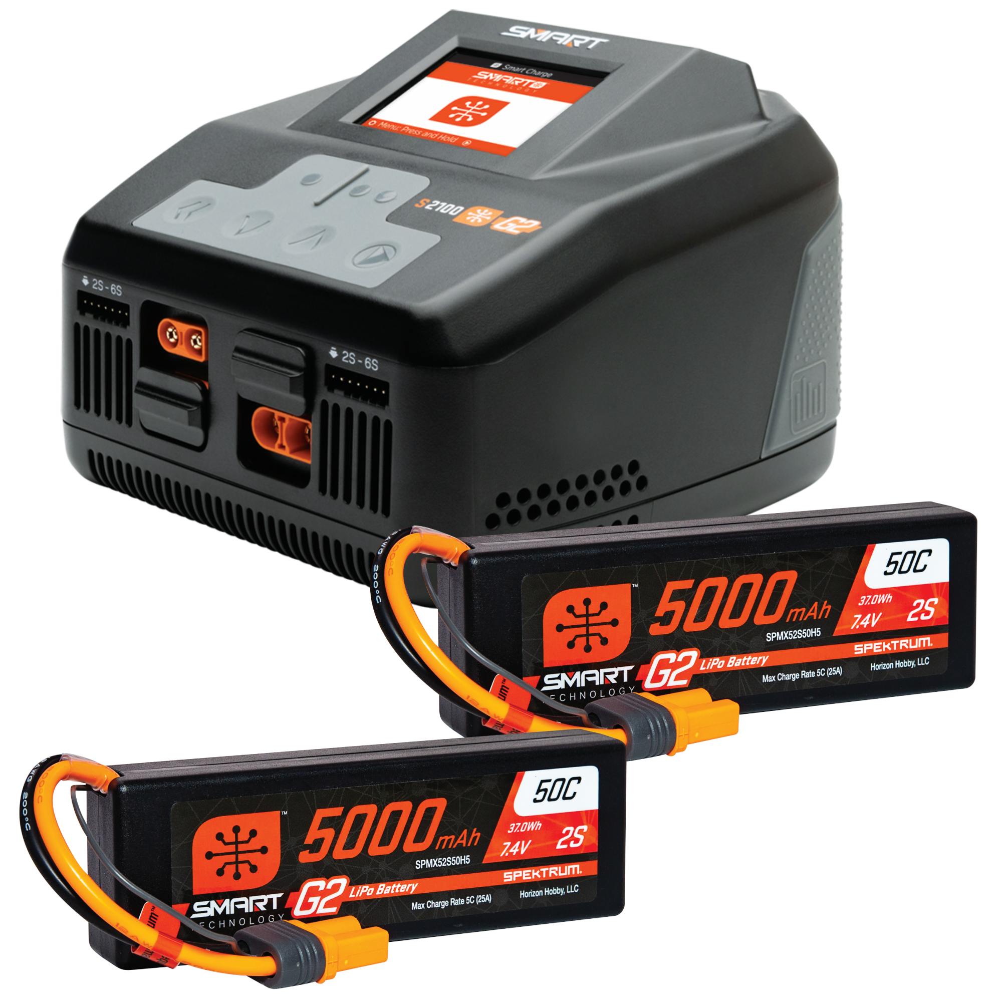 Spektrum S2100 Smart Charger: 200W (2x100W) AC Dual Output Lipo Battery online Charger